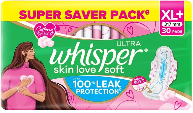 Ultra Soft Sanitary Pads - 30 Pieces (XL Plus)